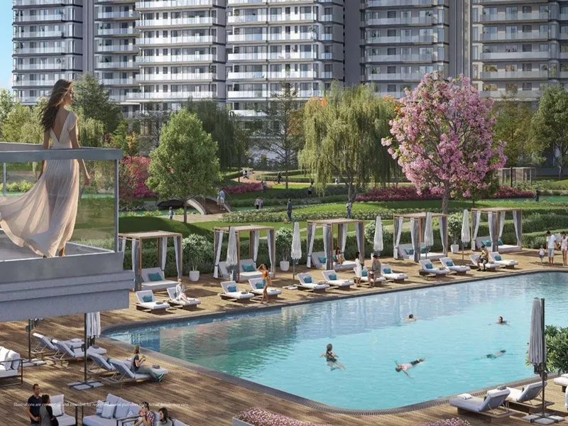Emaar Serenity Hills luxury swimming pool and landscaped outdoor amenities in Gurgaon